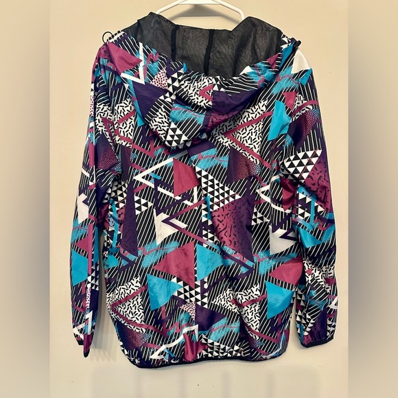 Reason Brand Retro-Inspired Multicolor Geometric Windbreaker Medium - Picture 5 of 5